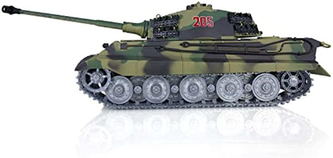 Pro Edition Henglong 1/16 Tk7.0 King Tiger 2 Rc Tank Metal Tracks Wheels Motor Barrel Retractable Bb Airsoft 360 Turret