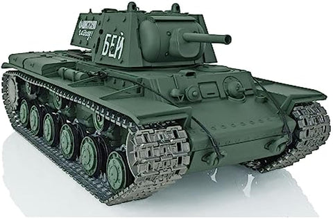 Henglong Infrared Combat RC Tank 2.4G 1/16 7.0 Upgraded Soviet Kv-1 RTR 3878 Metal Tracks 340° Rotating Turret