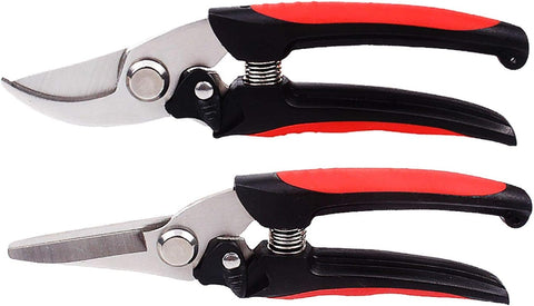 Henglong Steel Pruning Shears - Best Tree Trimmer, Garden Shears, Hand Pruner-Razor Sharp Bypass Secateurs, Ergonomic Gardening Tool for Effortless Cuts 2pcs/pack
