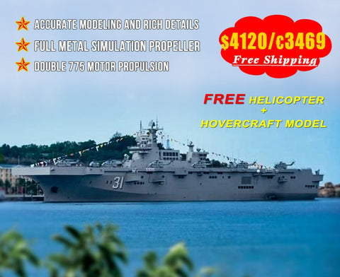 Arkmodel 1/100 Plan Type 075 LHA Amphibious Assault Ship RC Warship Model RTR No.7571