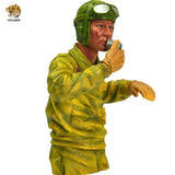 HOOBEN 1/10 M4A3E8 Fury Sherman Brad Pitt Tank with Master Camouflage Weathering+Figure+Zimmerit +Metal barrel and Muzzle Figure