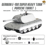 Hooben 1/16 GERMAN SUPER HEAVY TANK PANZERKAMPFWAGEN E-100 WWII RC METAL TANK RTR No.6606
