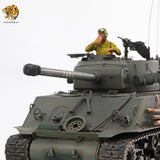 HOOBEN 1/10 M4A3E8 Fury Sherman Brad Pitt Tank with Master Camouflage Weathering+Figure+Zimmerit +Metal barrel and Muzzle RTR 6620