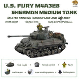 Hooben 1/16 US FURY M4A3E8 Sherman Medium Tank No.6603